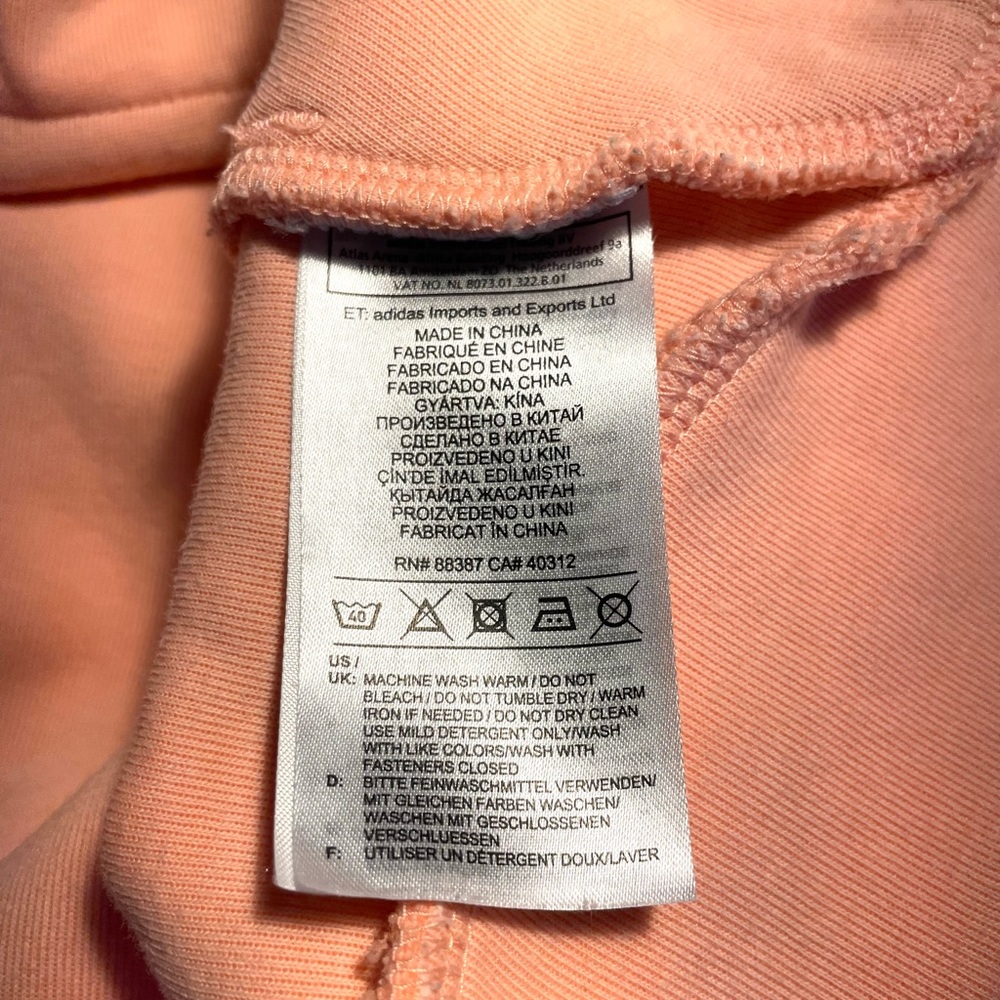 Adidas over sized, cropped, zipper, hooded sweatshirt. Medium - Picture 9 of 13